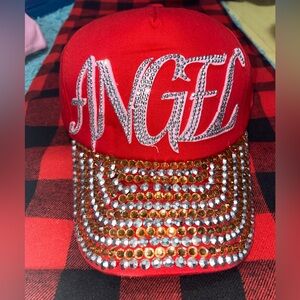Red “ANGEL” Studded Baseball Cap